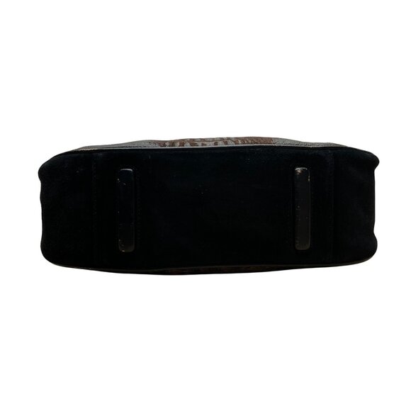 Sondra Roberts Women’s Black & Brown Crocodile Embossed Leather Shoulder Bag - Picture 5 of 11